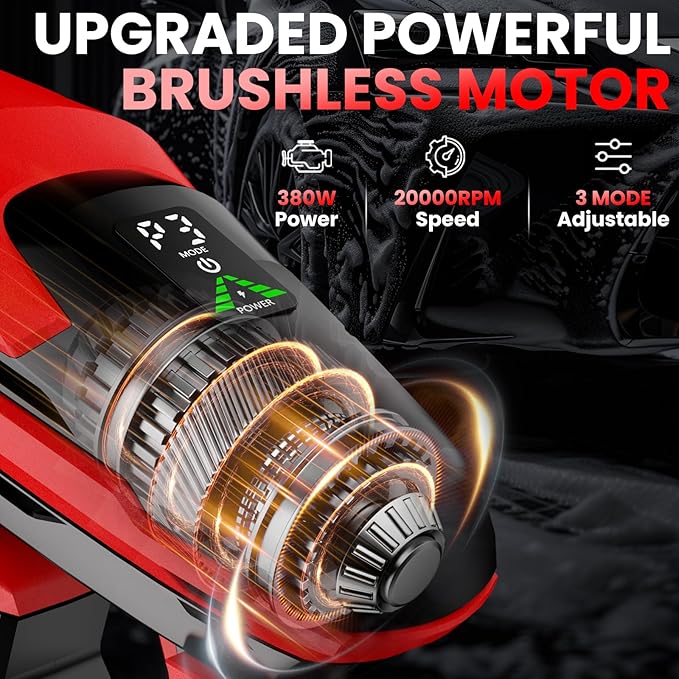 Cordless Pressure Washer for Milwaukee 18V Battery, 800 PSI Portable Handheld Power Washer with Brushless Motor, 6-in-1 Nozzle, 3 Level Adjustable for Car Yard Fence Cleaning (Battery Not Included)