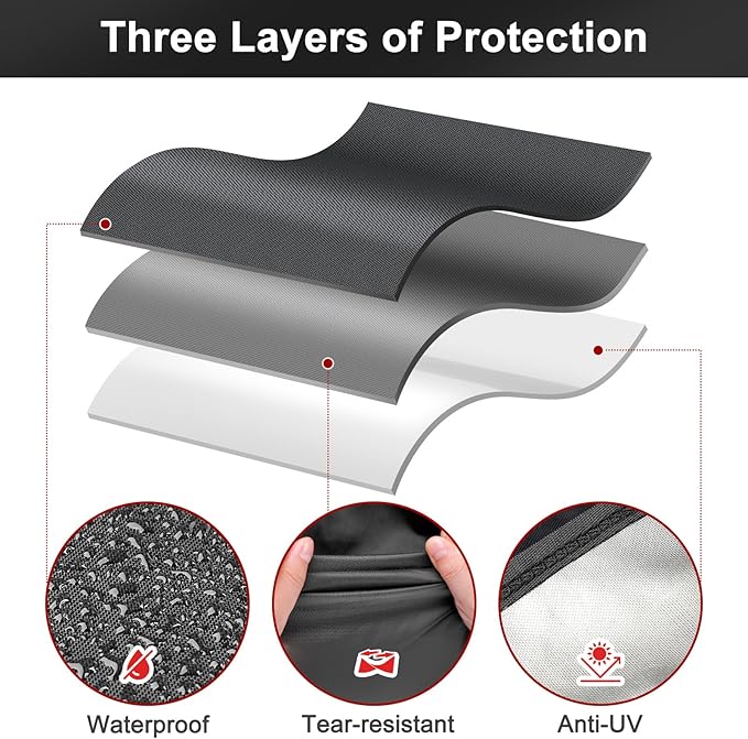 LBTING Grill Cover, 44-inch Heavy Duty 300D Oxford Waterproof Windproof UV Resistant BBQ Gas Grill Cover for Outdoor Barbecue Fit Most Brands Weber, Brinkmann, Char Broil, Holland