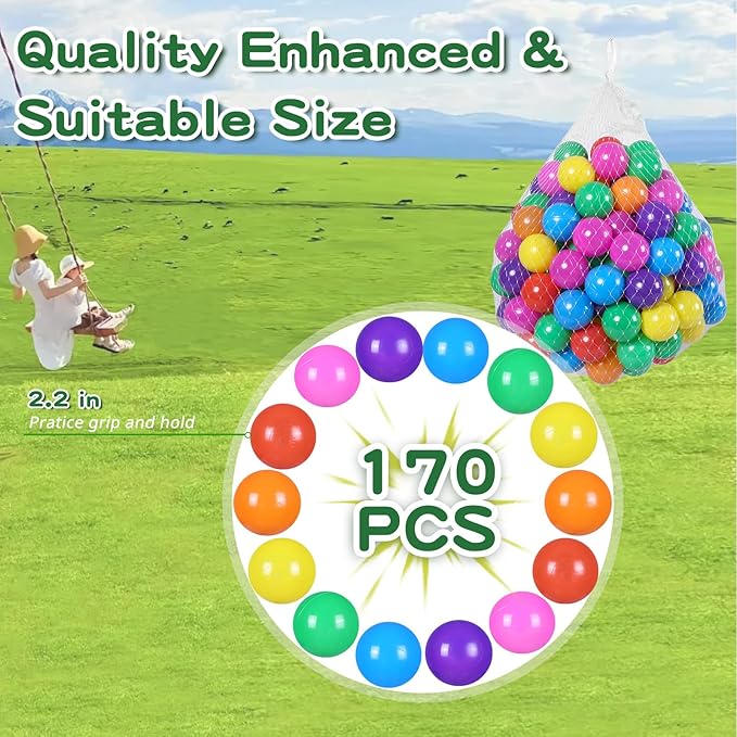 TRENDPLAY Plastic Balls for Ball Pits - Hollow Balls- Safe and Exciting Playtime - Perfect for Baby Pools, Birthday Party Decoration