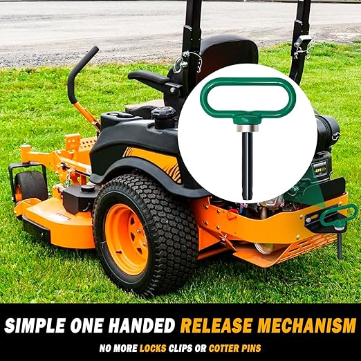 Magnetic Hitch Pin, Lawn Mower Trailer Hitch Pins 1/2 Inch - Strong Heavy Duty Magnet Trailer Gate Pin for Mowers, Lawn Tractors, Towing Cargo, ATV - Simple One Handed Hook On & Off（Green）