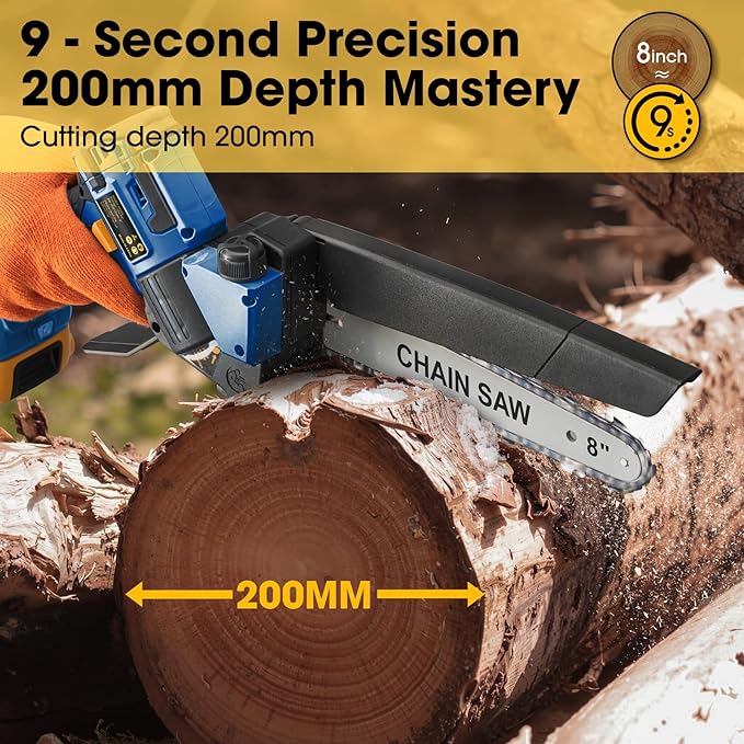 Mini Chainsaw for Dewalt 20V MAX Battery, 8-Inch Brushless Cordless Pruning Chainsaw, 24.6FT/S Fast Powerful Cutting, 4000RPM Electric for Wood Cutting(Battery Not Included)
