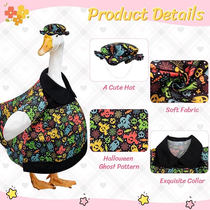 Porch Goose Outfits Funny Porch Statue Goose Clothes with Hat for 23" Cement/Plastic Lawn Geese Statues Outdoor Patio Yard Lawn Art Decor Garden