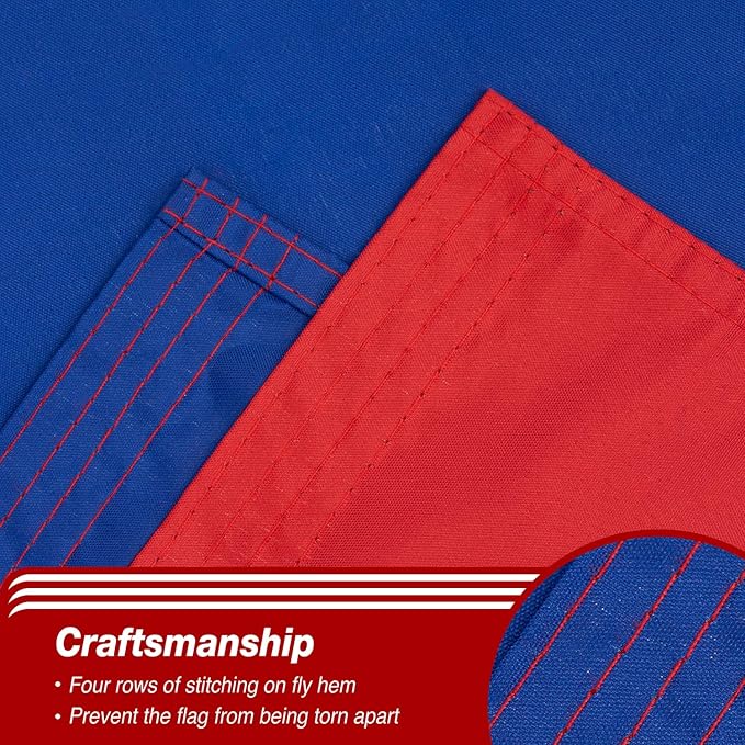 Haiti Haitian Flag 3x5 ft Outdoor, Double Sided 3 Ply Heavy Duty Haiti National Country Flag, 100% Quality Polyester Haitian Banner with Brass Grommets 4 Rows Stitches