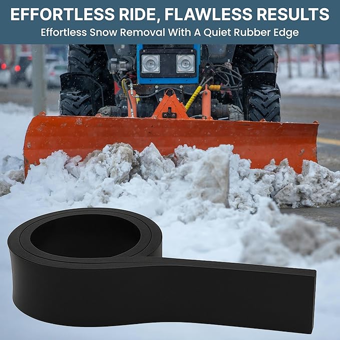 SIMOND STORE - Rubber Snow Plow Cutting Edge – Heavy Duty 120" x 6" x 1" Snow Plow Deflector Smooth & Surface-Safe Snow Clearing - Fit for ATV, Tractors, Skid Steers & UTVs Snow Pusher Cutting Edge
