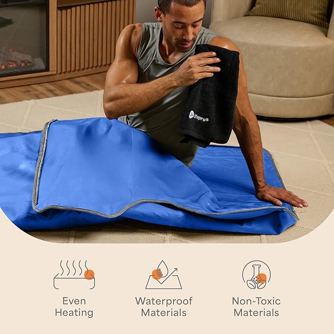 LifePro RejuvaWrap Far Infrared Sauna Blanket for Detox & Relaxation – Available in 5 Colors & 3 Models – Portable Sauna Blanket Infrared for Muscle Relief, Circulation & Recovery – 9 Heat Levels
