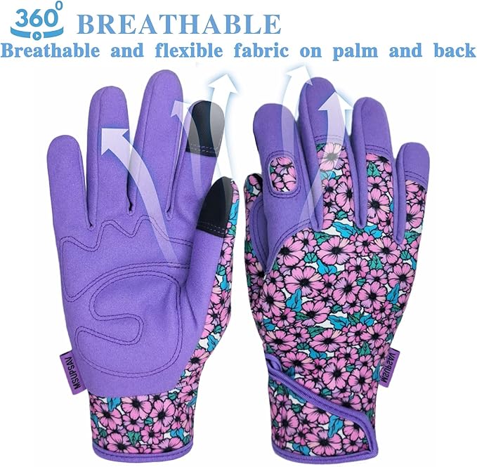 Thorn Proof&Puncture Resistant Gardening Gloves with Grip,Garden Glove for Women, Leather Yard Work Gifts