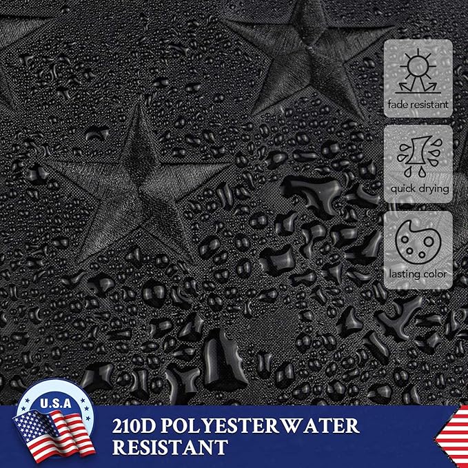 All Black American Flag 3x5 Outdoor Heavy Duty Nylon Flags with Embroidered Stars/Sewn Stripes/Strong Brass Grommets