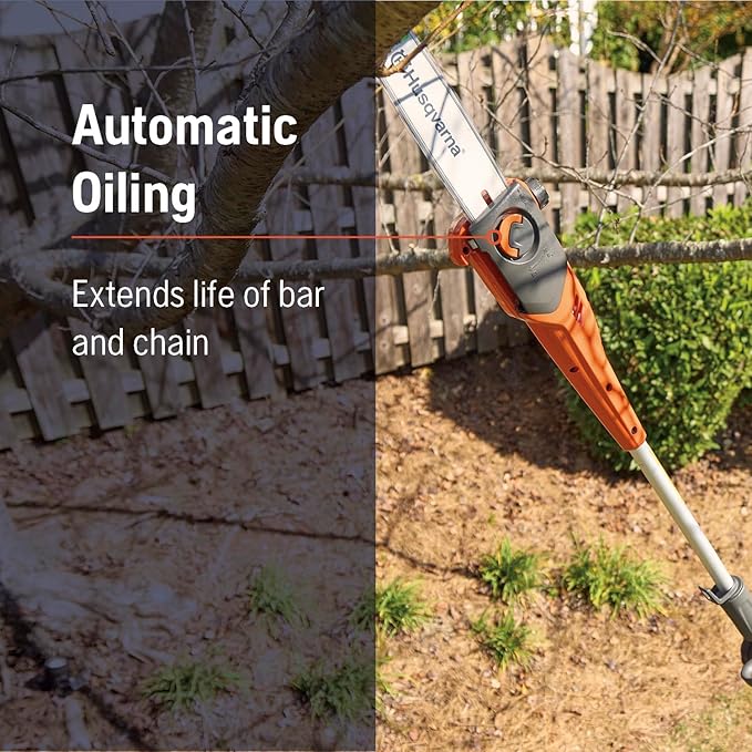 Husqvarna DP110 Pole Saw Attachment, 10-Inch FLXi Compatible Electric Pole Saw Attachment, Hook and Harness Included for Easy Storage and Additional Support