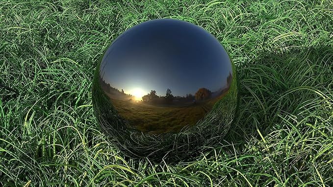 Lulu Decor, Titanium Stainless Steel Gazing Mirror Ball Size 16, Smooth Reflective Shiny Garden Decoration Globe