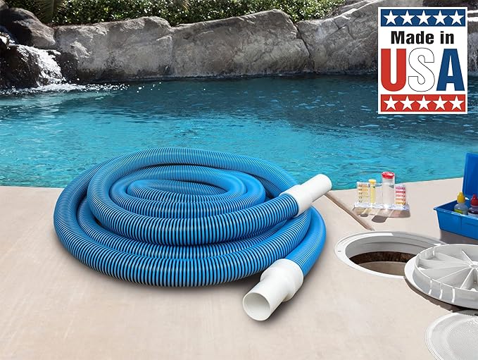 Poolmaster Deluxe Crush Resistant In-Ground Pool Vacuum Cleaner Hose With Swivel Cuff, 1-1/2-Inch by 45-Feet