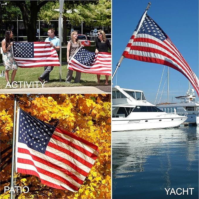 12x18 FT Extra Large American Flag for Outside, Best Embroidered Stars And Sewn Stripes, 420D Heavy Duty Polyester, Suitable For Outdoor High Winds Areas (American flag 12x18 FT)