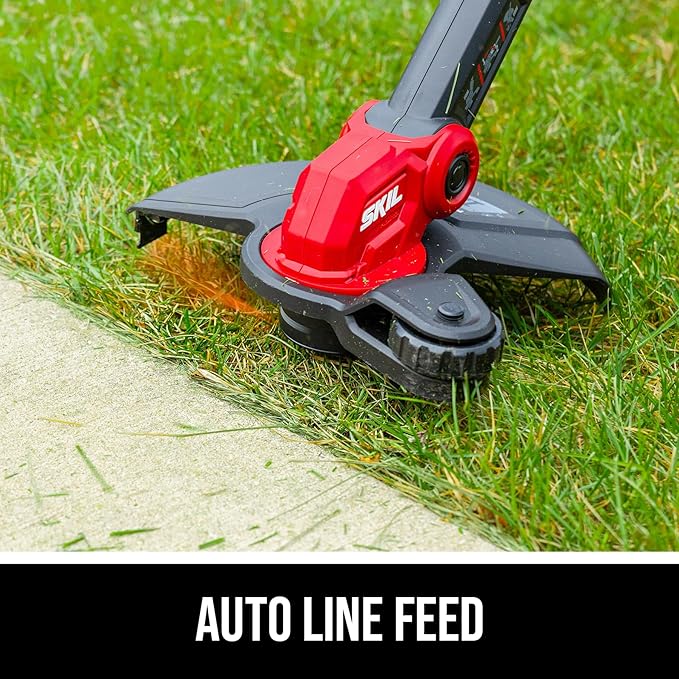 SKIL PWR CORE 20 12" Pivoting Head String Trimmer, 20-Volt Battery and Charger Included - LT1200B-11