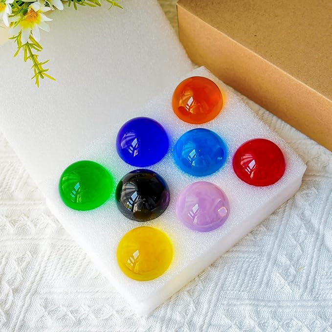 8pcs Colorful Crystal Balls Decoration for Home 40mm Rainbow Color Glass Balls Healing Spheres Quartz Decorative Balls for Dinner Party Centerpiece