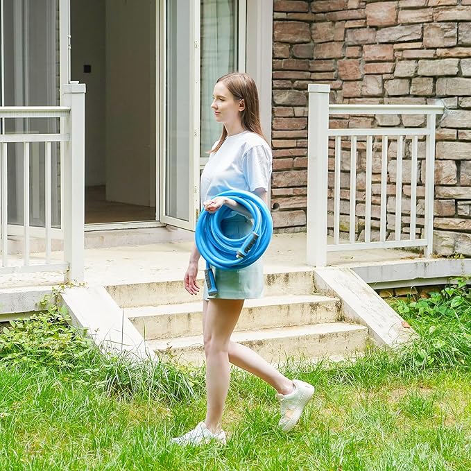 Fevone Garden Hose 150 ft., Lightweight Hybrid Water Hose, Flexible and Durable, Leak-Free Connections