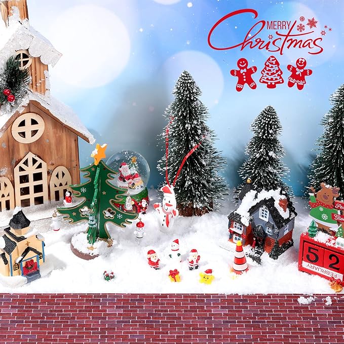 Marspark Christmas Village Accessories 5 x 50 Inch Christmas Miniature Road Village Street Mat Xmas Snow Street Decorations for Little Landscape(Red Brick Style)