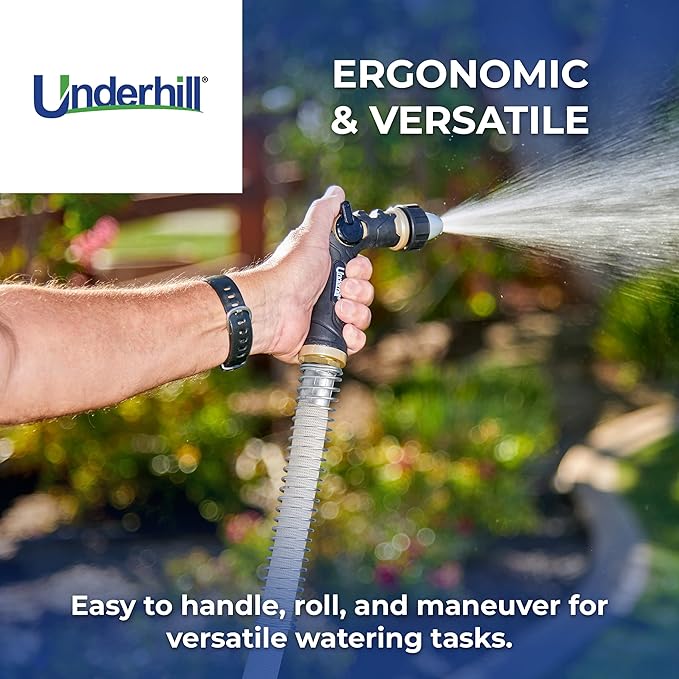 Featherweight EVO Lightweight Fabric Garden Water Hose for Outdoors, Yard, Kink-Resistant, Flexible, Weighs 5 Pounds, 200 PSI Working Pressure, 800 PSI Burst Pressure, 50 ft Long, White