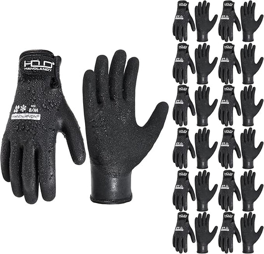 HANDLANDY Waterproof Work Gloves for Cold Weather, Insulated Winter Freezer Work Gloves with Grip for Men & Women