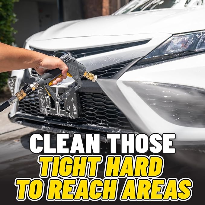 Chemical Guys Snubby Pressure Washer Gun with Foam Cannon Attachment - Short Handle for Gas and Electric Pressure Washers, Ideal for Car Washing, Detailing, and Home Cleaning Projects