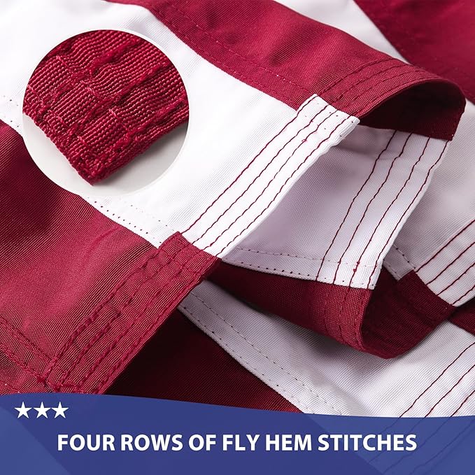 American Flag 3x5 Ft Ultra Durable Tear-Resistant Series, Made From Heavy Duty Water Resistant Polyester Canvas Embroidered Stars, Sewn Stripes, Brass Grommerts US/USA Flags Perfect for Outside