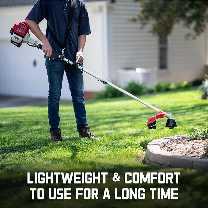 PowerSmart 25.4cc Gas Weed Wacker, 2-in-1 String Trimmer/Edger 16-Inch with 10-Inch Brush Cutter for Grass Cutting, 2025 Version