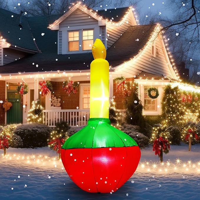 Soulchen 5ft Christmas Inflatable Bubble Light Outdoor Decorations Backyard Inflatables Bubble Light Built-in LED Lighted Christmas Blow up for Yard Garden Lawn Holiday Party Decor