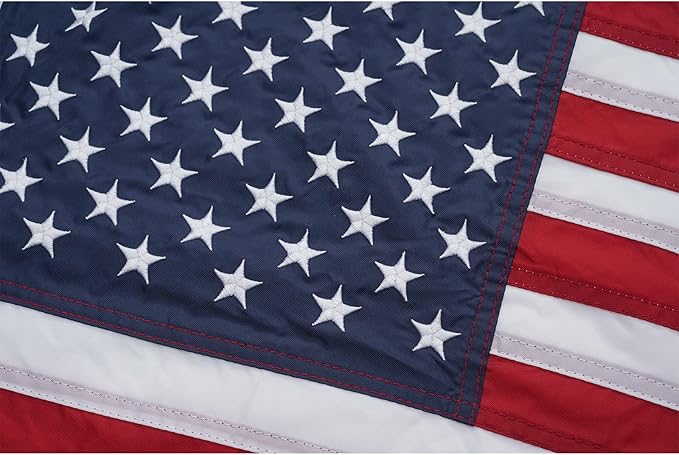 Homissor American Flag 16x24 Boat Small US Flags Outdoor Heavy Duty Embroidered Stars USA 1.3x2Ft Banner Sewn Stripes Indoor with 2 Brass Grommets