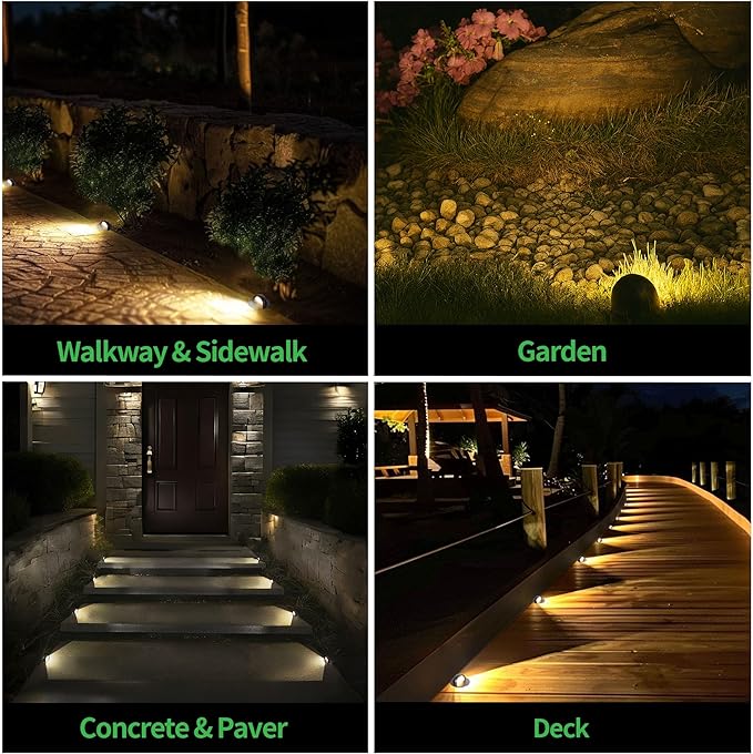 Landscape Well Lights, 5 CCT Selectable (Warm to Cool White) LED Low Voltage Ground Lights Outdoor, 12V IP67 Waterproof, Anti-Glare Wired Aluminum ORB for Outside Path Tree Walkway 6W 420LM