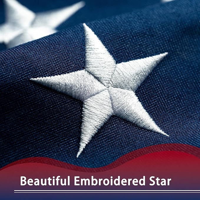 American Flag 2x3 ft Deluxe Super Tough Series, Heavy Duty Spun Polyester, All Weather US Flags USA High Wind with Embroidered Stars, Brass Grommets, Ultra Durable United States Flag Outdoor Outside