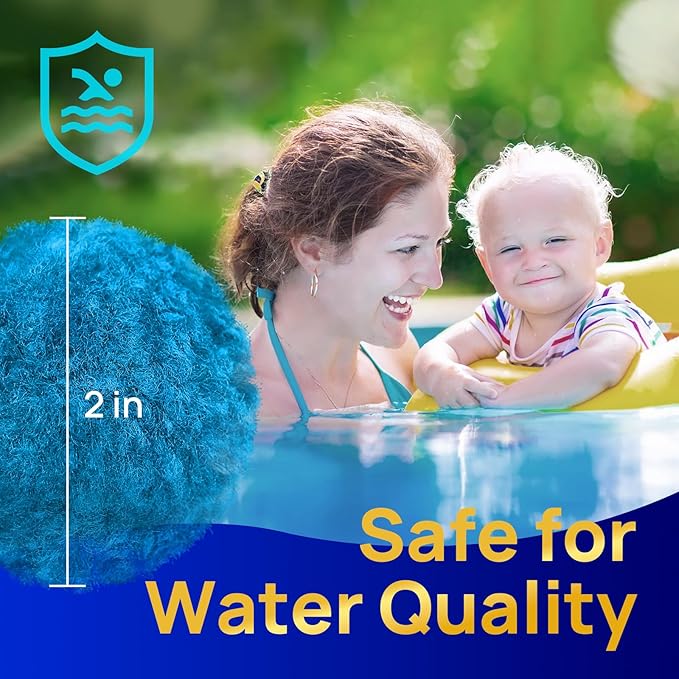 AQUASTRONG Pool Filter Balls for Sand Filter Pump, 4.6 lbs Reusable Sand Filter Balls (Replaces 150 lbs of Sand), Efficient Blue Filter Balls for Swimming Pools, Filter Pumps, Aquariums