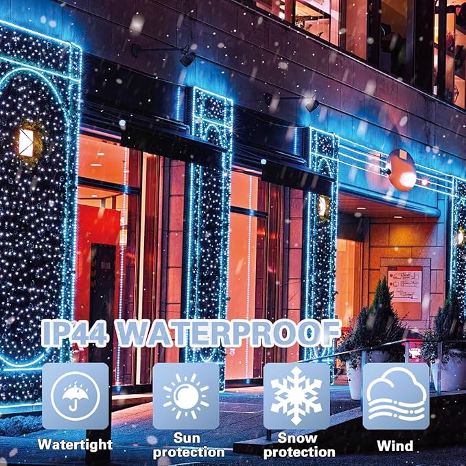 33ft Christmas Decorative Mini Lights, 100 LED Transparent Wire Fairy Starry String Lights Plug in, 11 Lighting Modes, for Indoor Outdoor Xmas Tree Wedding Party Decoration (Blue)