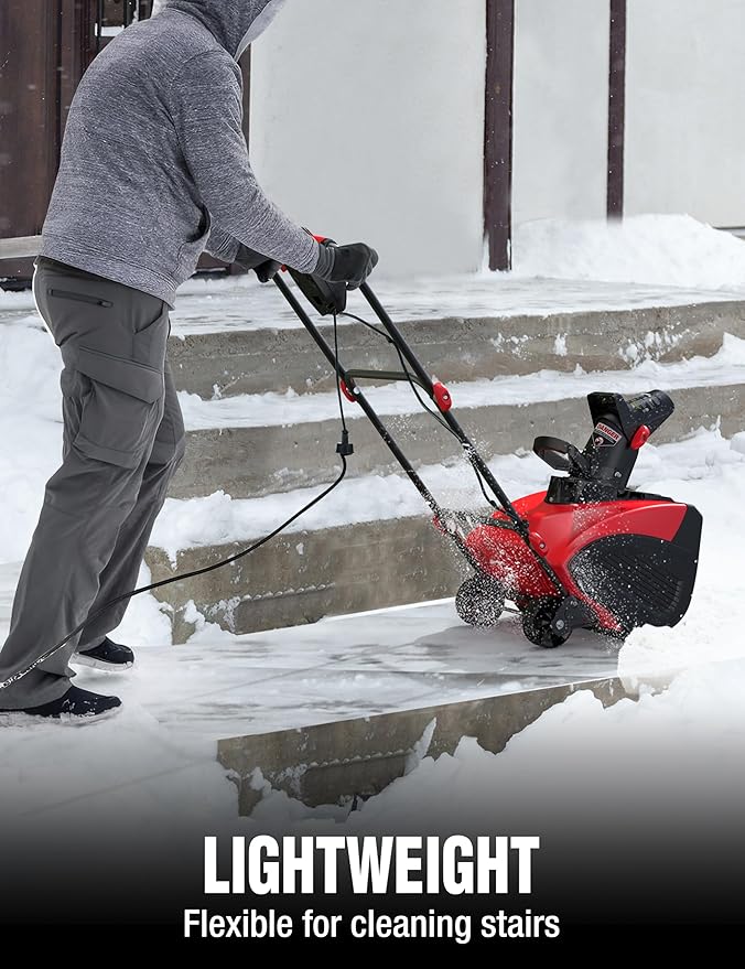 PowerSmart 18-Inch Corded Snow Blower, Electric Snow Thrower with 15-Amp Motor, 30' Throwing Distance(DB7517)