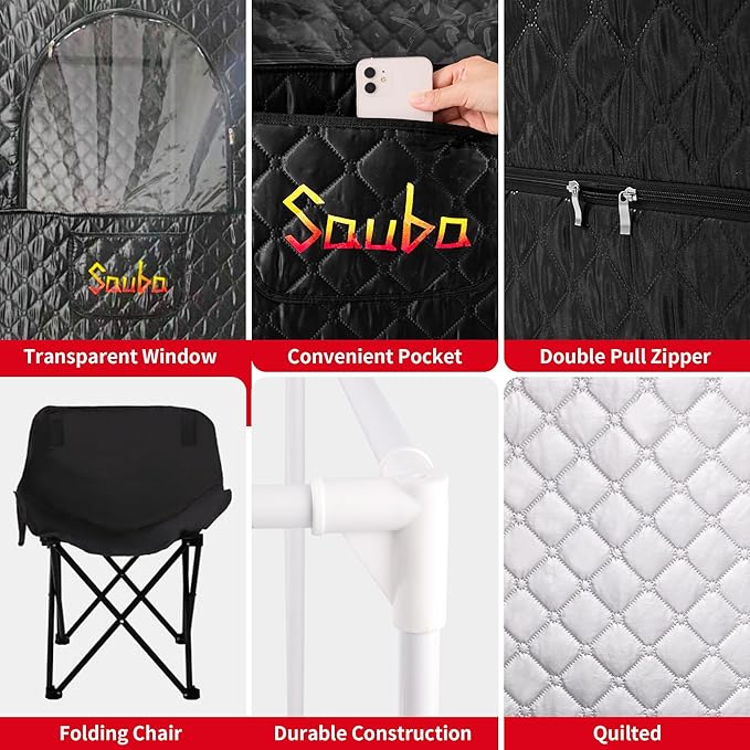 Portable Steam Sauna for Home,Personal Steam Room,Sauna Box,Home Sauna,Steam Sauna Tent for Steam Detox Relaxation Spa (Quilted)
