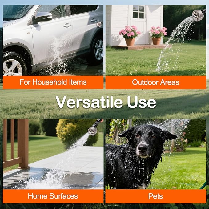 Portable Cordless Pressure Washer, W/Foldable6.08Gal Tank Battery Powered 6-in-1 Nozzle Max 435PSI for Car/Fence/Garden/Floor/Yards Cleaning Camping and Pet Cleaning Electric Washer