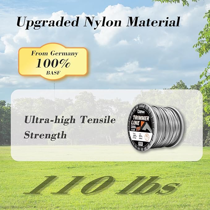 Cluparis 3-Pound Heavy Duty Sawtooth Trimmer Line .095-inch, 0.095" Sawtooth Weed Eater String Fits Medium & Heavy Grass & Weeds, 095 Trimmer String for Universal Weedeater Line of Premium Nylon