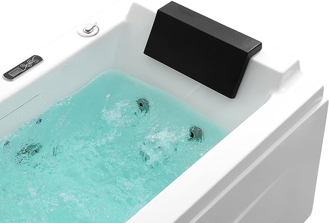 67 in Whirlpool Bathtub,Empava Jetted Tub with Heater,Hydro Massage Bathtub with 9 Water Jets+8 Air Jets,SPA Bathtub with Waterfall,Whirlpool Tub with Light,LED Control Panel