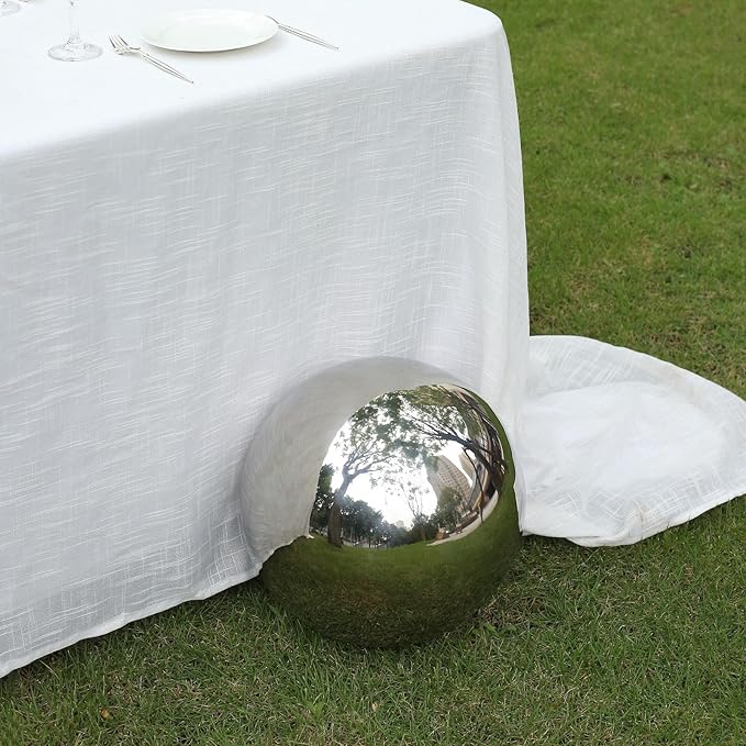 Balsa Circle 16 in Silver Stainless Steel Globe Gazing Reflective Mirror Balls Outdoor Garden Decor Centerpieces Wedding Party Events Reception Home Decorations Modern Ornaments Landscaping Accents