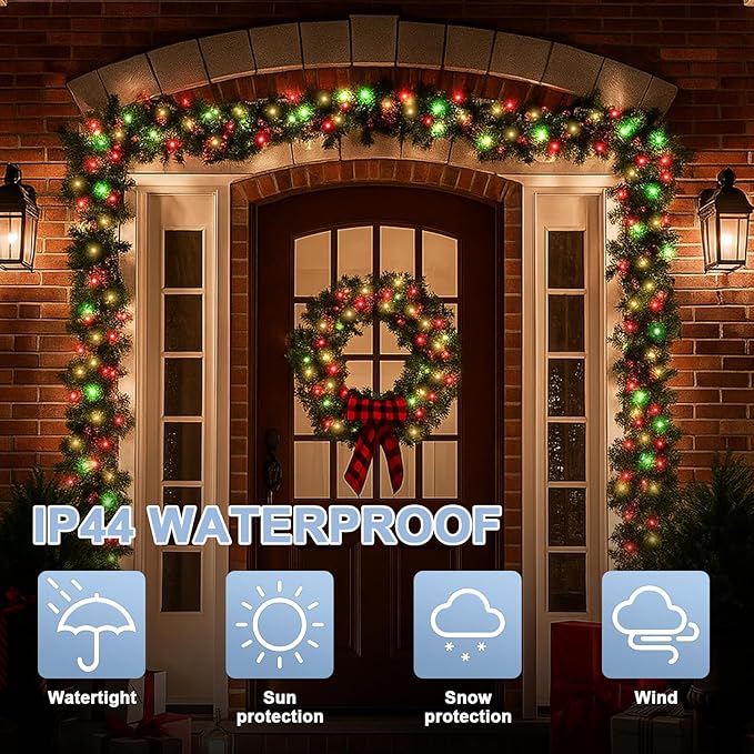 66ft Christmas Decorative Mini Lights, 200 LED Transparent Wire Fairy Starry String Lights Plug in, 16 Lighting Modes for Outdoor Xmas Tree Wedding Party Decoration (Red Green Warm)