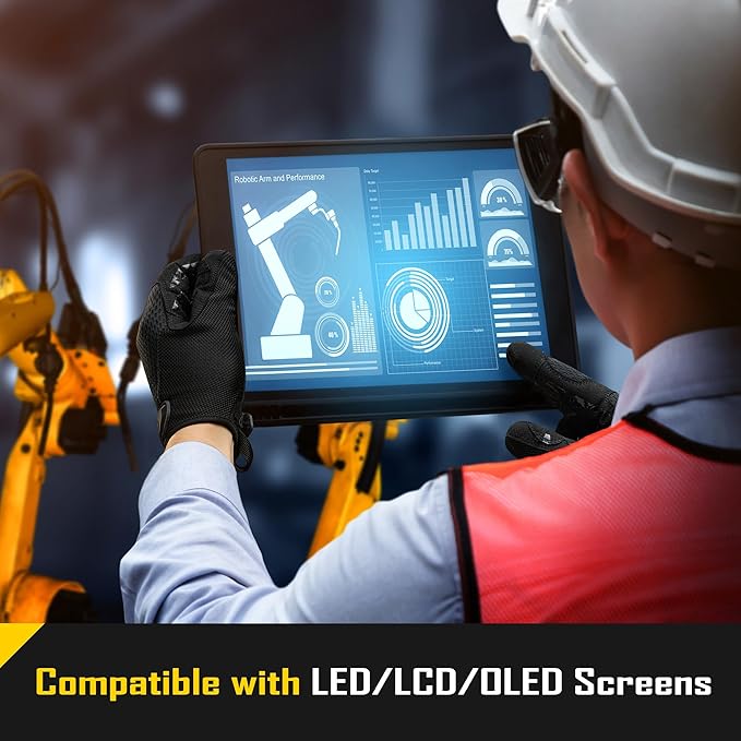 COOLJOB Touchscreen Utility Mechanic Safety Work Gloves For Men with Grip, Breathable, Ultra-Soft, Lightweight，S-XL