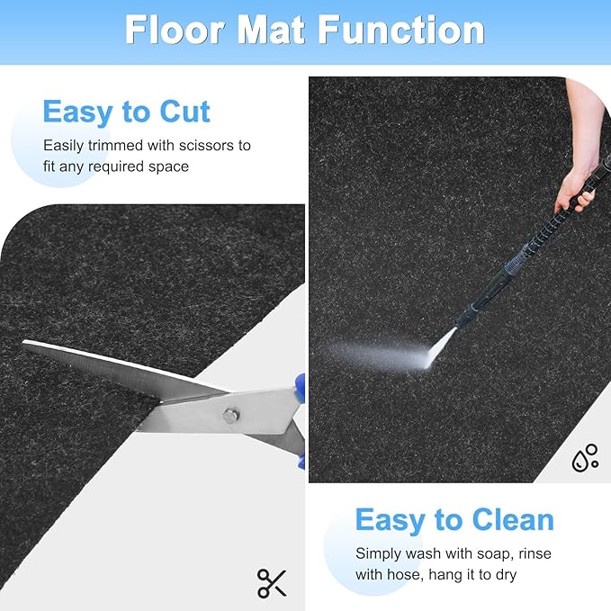 Outdoor Storage Shed Mat, 18 x 2.6 FT Garage Floor Mats with Reusable, Washable, Non Slip, Durable for Protects Garage Floors/Driveways/Entrance Doors/Deck [Gray]