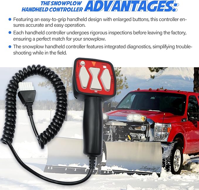 Snowplow Handheld Controller Replacement for Western 56462 | Fit for Fisher 9400 | Fit for SAM 1306902, Straight Blade Plows Controller