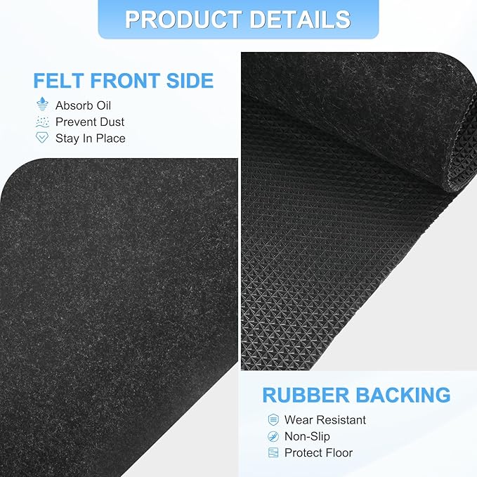 3 mm Thickened Outdoor Storage Shed Mat, 4x6 ft Waterproof Shed Flooring Mat for Patio Furniture Floor Protecting from Wear/Liquid/Dust/Oil, Non-Slip Felt Rubber Rug Pad [Grey]