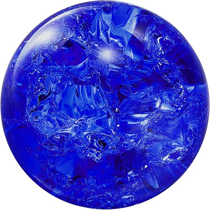 uxcell 40mm/1.6" Crystal Sphere Ball Ice Cracked Glass Solid Decorative Sphere Crystal Ball Prop Ornament for Feng Shui Divination Fortune Telling Tabletop Fountain Decoration, Dark Blue