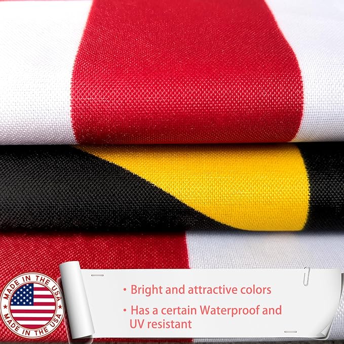 Maryland States Flag 4x6 Outdoor Made in USA - Double Sided Heavy Duty Vivid Color Maryland MD Flags with 2 Brass Grommet
