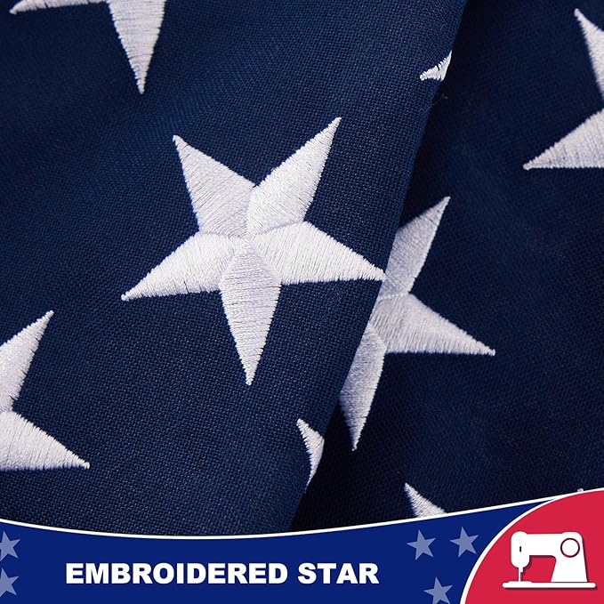 American Flag 4x6 ft Ultra Durable Series, Heavy Duty Spun Polyester, High Wind Fade Resistant US/USA Flags with Embroidered Stars & Sewn Stripes, Perfect for Outdoor Display