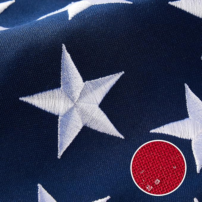 American Flag 5x8 ft Heavy Duty TearProof Series, All Weather High Wind US Flag, Premium Spun Polyester with Embroidered Stars, Sewn Stripes, Brass Grommets for Outdoor Use