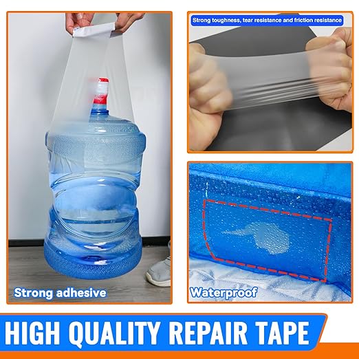 Waterproof Repair Tape for Bounce House, Pool, Tent, Leather, Outdoor TPU Inflatable Repair Patch Kit for Tarp, Canopy and Boat Cover, 5 Inch x 5FT, Clear, Heavy Duty