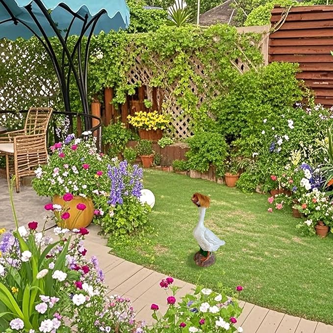 Porch Goose Wigs, Porch Goose Outfits Lawn Goose Statue Accessories for Outdoor Garden Patio Yard Goosey Decor （Style 7）