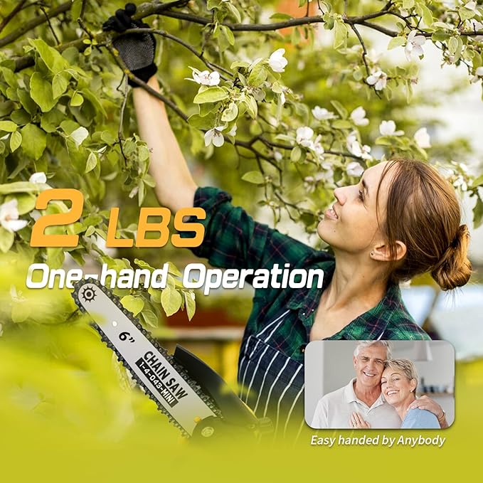 Mini Chainsaw Compatible for Dewalt Battery 20V MAX, 8-Inch and 6-Inch 2-IN-1 Cordless Hand-held Chain Saw, Electric Hand Saws for Wood Cutting, Tree Trimming Gift for Men(Tool Only)
