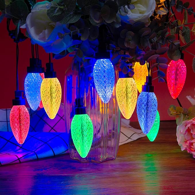 AWQ 35 FT Outdoor String Lights 3.9 Inch Super Large Pine Cone Light Shatterproof & Waterproof Outdoor Commercial Grade Decorative Light for Wedding Garden Party Christmas Decoration (Multicolour)