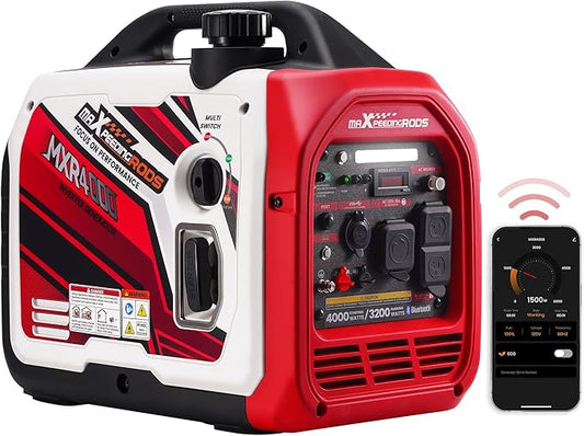 maXpeedingrods 4000 Watt Portable Inverter Generator Gas Powered, Bluetooth® App Remote Data Monitor,with CARB Compliant, Compact and Lightweight for Home Backup, Outdoor Camping, RV